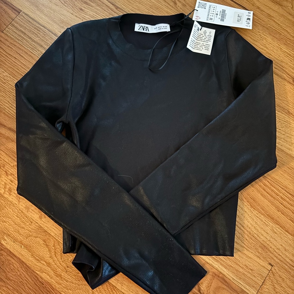 Metallic Zara long sleeve top